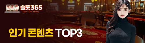 슬롯사이트 인기 콘텐츠 TOP3 소개 배너 이미지